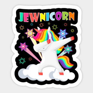 Jewnicorn Dabbing Unicorn Jewish Jew Rosh Hashanah Sticker